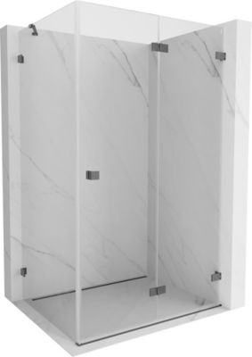 Mexen Lunar-F cabine de douche pliable droite 85 x 80 cm, transparent, gris canon brossé - 836-085-080-66-00-P