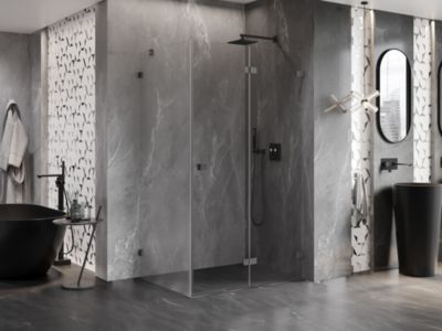 Mexen Lunar-F cabine de douche pliable droite 85 x 80 cm, transparent, gris canon brossé - 836-085-080-66-00-P