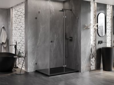 Mexen Lunar-F cabine de douche pliable droite 85 x 80 cm, transparent, gris canon brossé - 836-085-080-66-00-P