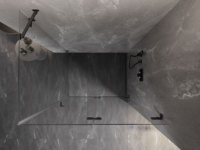 Mexen Lunar-F cabine de douche pliable droite 85 x 80 cm, transparent, gris canon brossé - 836-085-080-66-00-P