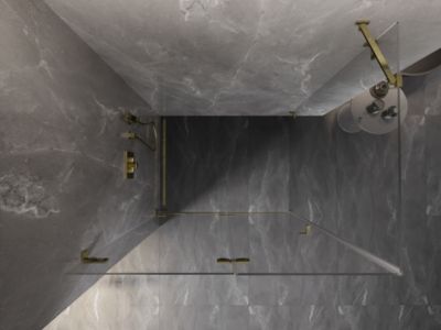 Mexen Lunar-F cabine de douche pliante gauche 90 x 80 cm, transparente, dorée - 836-090-080-50-00-L