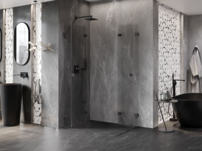 Mexen Lunar-F Duo cabine de douche pliante 80 x 70 cm, transparent, gun metal - 836-080L-070P-95-00