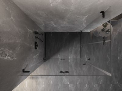 Mexen Lunar-F Duo cabine de douche pliante 80 x 75 cm, transparent, noir - 836-080L-075P-70-00