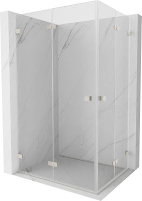 Mexen Lunar-F Duo cabine de douche pliante 85 x 75 cm, transparent, nickel brossé - 836-085L-075P-97-00