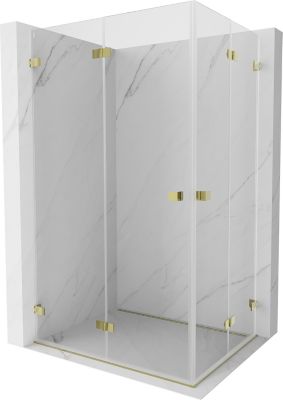 Mexen Lunar-F Duo cabine de douche pliante 85 x 80 cm, transparent, or - 836-085L-080P-50-00
