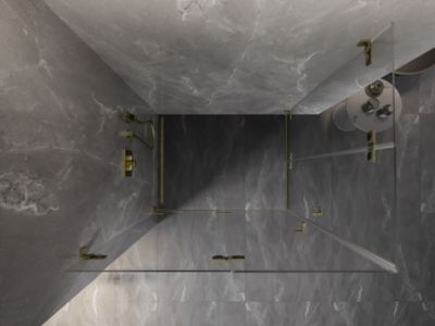 Mexen Lunar-F Duo cabine de douche pliante 85 x 80 cm, transparent, or - 836-085L-080P-50-00