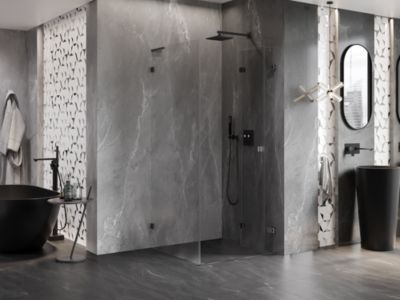 Mexen Lunar-F L cabine de douche pliante droite 80 x 80 cm, transparent, gris pistolet brossé - 836L-080-080-66-00-P
