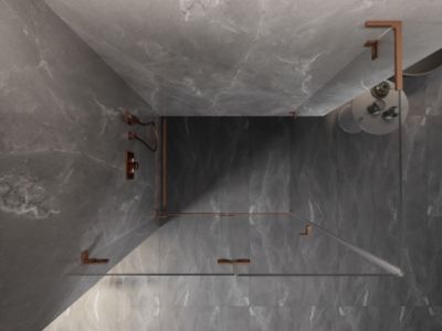Mexen Lunar-F L cabine de douche pliante gauche 95 x 80 cm, transparent, cuivre brossé - 836L-095-080-65-00-L
