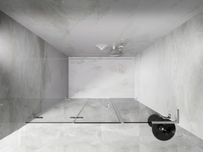 Mexen Lunar-F L portes de douche pliantes gauche 130 cm, transparent, blanc - 836SL-130-050-20-00-L