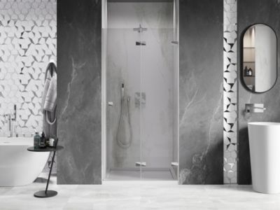 Mexen Lunar-F porte de douche pliante droite 50 cm, transparent, chromé - 836-050-000-01-00-P