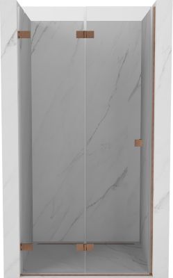 Mexen Lunar-F porte de douche pliante gauche 55 cm, transparent, cuivre brossé - 836-055-000-65-00-L