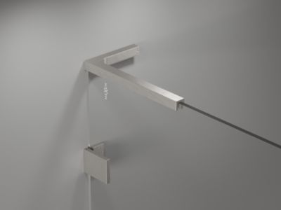 Mexen Lunar L cabine de douche pentagonale pivotante droite 90 x 80 cm, transparent, nickel brossé - 831L-090P-080L-97-00-P