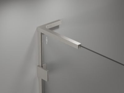 Mexen Lunar L cabine de douche pentagonale pivotante droite 90 x 80 cm, transparent, nickel brossé - 831L-090P-080L-97-00-P