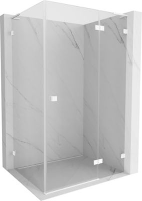 Mexen Lunar L cabine de douche pivotante droite 75 x 80 cm, transparente, blanche - 834L-075-080-20-00-P