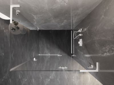 Mexen Lunar L cabine de douche pivotante droite 75 x 80 cm, transparente, blanche - 834L-075-080-20-00-P