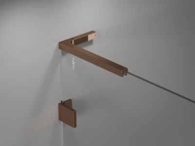 Mexen Lunar L cabine de douche pivotante droite 90 x 90 cm, transparent, or rose - 834L-090-090-60-00-P