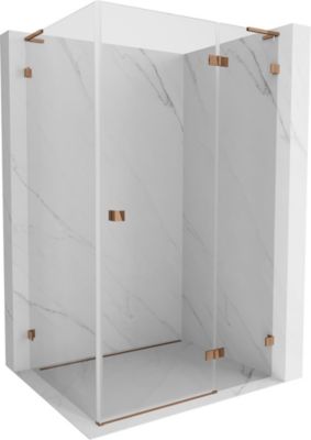 Mexen Lunar L cabine de douche pivotante droite 95 x 80 cm, transparent, or rose - 834L-095-080-60-00-P