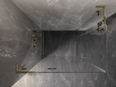 Mexen Lunar L Duo cabine de douche pivotante gauche 105 x 100 cm, transparent, or - 834L-105L-100P-50-00
