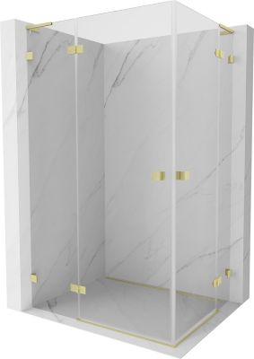 Mexen Lunar L Duo cabine de douche pivotante gauche 105 x 95 cm, transparent, or brossé - 834L-105L-095P-55-00