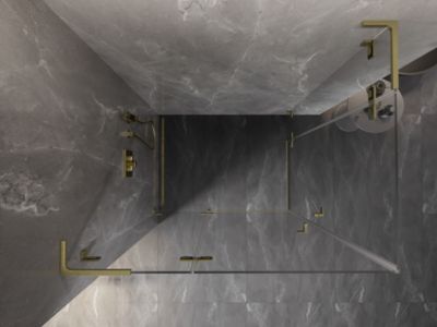 Mexen Lunar L Duo cabine de douche pivotante gauche 105 x 95 cm, transparent, or brossé - 834L-105L-095P-55-00