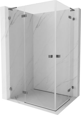 Mexen Lunar L Duo cabine de douche pivotante gauche 115 x 85 cm, transparent, métal canon - 834L-115L-085P-95-00