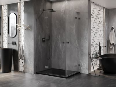Mexen Lunar L Duo cabine de douche pivotante gauche 115 x 85 cm, transparent, métal canon - 834L-115L-085P-95-00