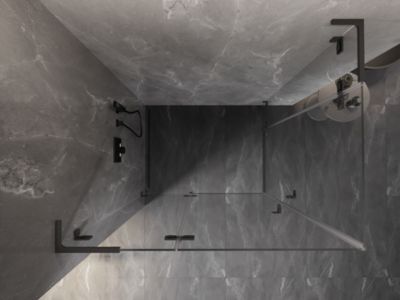Mexen Lunar L Duo cabine de douche pivotante gauche 115 x 85 cm, transparent, métal canon - 834L-115L-085P-95-00