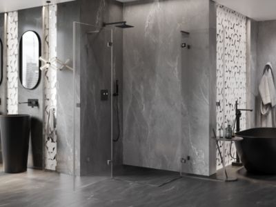Mexen Lunar L Duo cabine de douche pivotante gauche 120 x 105 cm, transparent, gris pistolet brossé - 834L-120L-105P-66-00