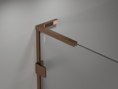 Mexen Lunar L Duo cabine de douche pivotante gauche 80 x 70 cm, transparent, or rose - 834L-080L-070P-60-00