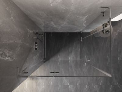 Mexen Lunar L Duo cabine de douche pivotante gauche 90 x 80 cm, transparent, chrome - 834L-090L-080P-01-00
