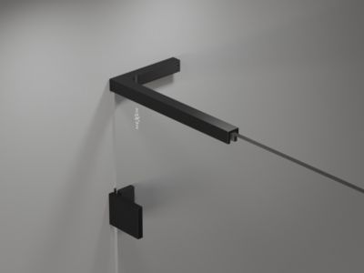 Mexen Lunar L Duo portes de douche battantes 180 cm, transparentes, noires - 834DL-180-000-70-00