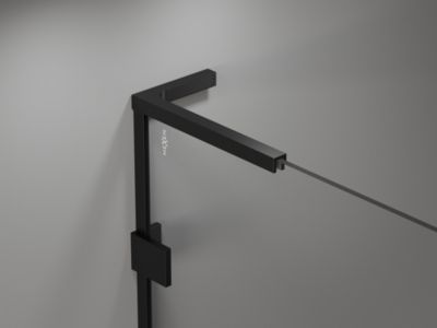 Mexen Lunar L Duo portes de douche battantes 180 cm, transparentes, noires - 834DL-180-000-70-00