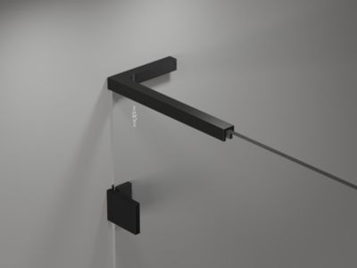 Mexen Lunar L paroi de baignoire à deux volets gauche 80 x 150 cm, transparent, noir - 897L-080-100-70-00-L