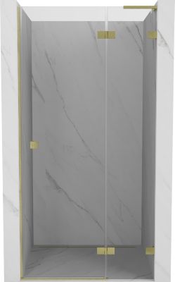 Mexen Lunar L porte de douche battante droite 105 cm, transparent, doré brossé - 834L-105-000-55-00-P