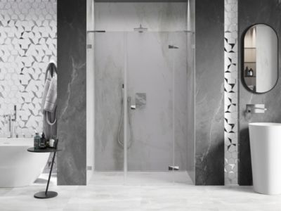 Mexen Lunar L porte de douche battante droite 130 cm, transparent, chrome - 834SL-130-050-01-00-P