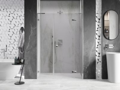 Mexen Lunar L porte de douche battante droite 130 cm, transparent, chrome - 834SL-130-050-01-00-P