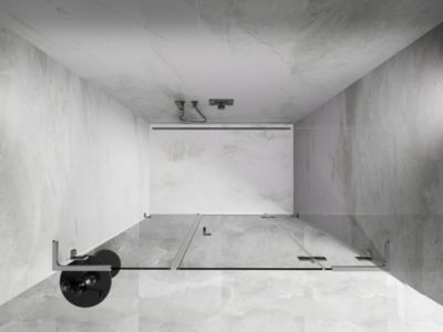 Mexen Lunar L porte de douche battante droite 130 cm, transparent, chrome - 834SL-130-050-01-00-P