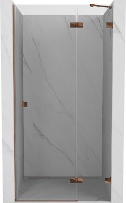 Mexen Lunar porte de douche battante droite 75 cm, transparent, or rose - 834-075-000-60-00-P
