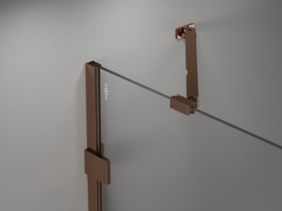 Mexen Lunar porte de douche battante droite 75 cm, transparent, or rose - 834-075-000-60-00-P