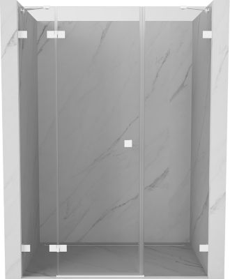 Mexen Lunar porte de douche battante gauche 130 cm, transparent, blanc - 834S-130-050-20-00-L