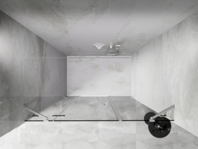 Mexen Lunar porte de douche battante gauche 130 cm, transparent, blanc - 834S-130-050-20-00-L