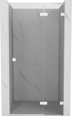 Mexen Lunar portes de douche pivotantes à droite 90 cm, transparent, blanc - 834-090-000-20-00-P