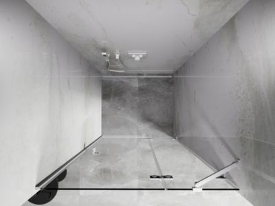 Mexen Lunar portes de douche pivotantes à droite 90 cm, transparent, blanc - 834-090-000-20-00-P