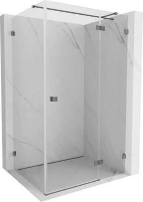 Mexen Lunar T cabine de douche à charnière droite 110 x 90 cm, transparent, gun metal - 834T-110-090-95-00-P