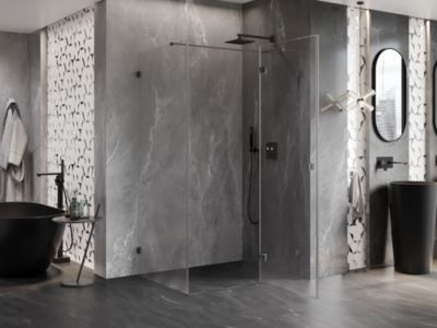 Mexen Lunar T cabine de douche à charnière droite 110 x 90 cm, transparent, gun metal - 834T-110-090-95-00-P