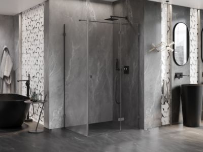 Mexen Lunar T cabine de douche à charnière droite 110 x 90 cm, transparent, gun metal - 834T-110-090-95-00-P
