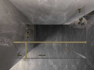 Mexen Lunar T cabine de douche à charnière gauche 115 x 100 cm, transparent, or brossé - 834T-115-100-55-00-L