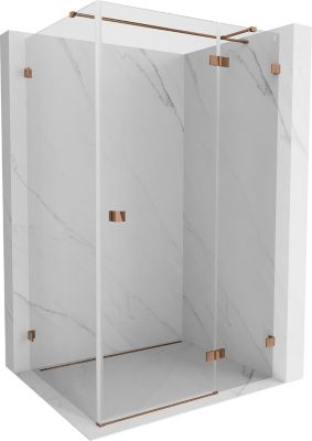 Mexen Lunar T cabine de douche pivotante côté droit 120 x 90 cm, transparente, or rose - 834T-120-090-60-00-P