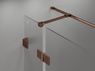 Mexen Lunar T cabine de douche pivotante côté droit 120 x 90 cm, transparente, or rose - 834T-120-090-60-00-P