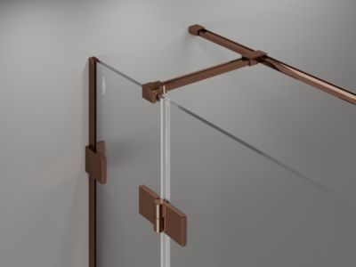 Mexen Lunar T cabine de douche pivotante côté droit 120 x 90 cm, transparente, or rose - 834T-120-090-60-00-P